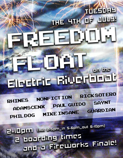 Freedom Float on the Electric River Boat - Ninja Pendants Day!